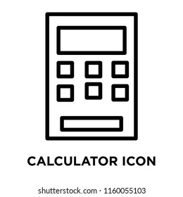 Calculator icon vector isolated on white background, Calculator transparent sign , line and outline elements in linear style