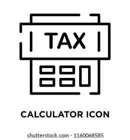 Calculator icon vector isolated on white background, Calculator transparent sign , line symbol or linear element design in outline style