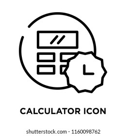 Calculator icon vector isolated on white background, Calculator transparent sign , line symbol or linear element design in outline style