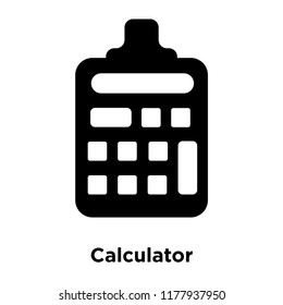 Calculator icon vector isolated on white background, logo concept of Calculator sign on transparent background, filled black symbol