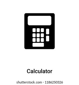 Calculator icon vector isolated on white background, logo concept of Calculator sign on transparent background, filled black symbol