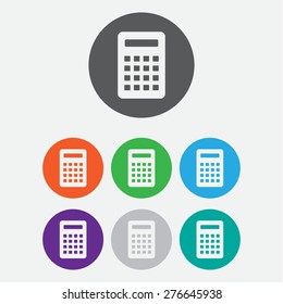 Calculator Icon. Vector icon isolated. Round buttons. Vector.