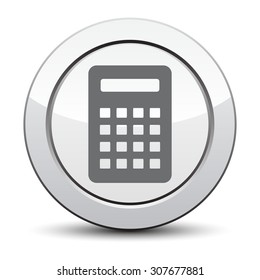 Calculator Icon. Vector icon isolated. silver button.