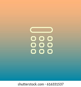 Calculator icon vector with line draw