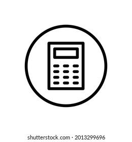 Calculator icon vector line rounded style