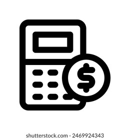 calculator icon. vector line icon for your website, mobile, presentation, and logo design.