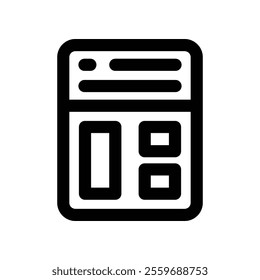 Calculator icon. vector line icon for your website, mobile, presentation, and logo design.