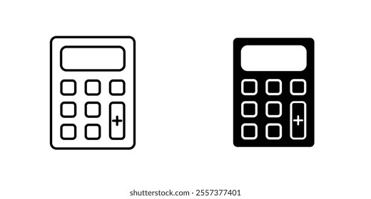 Calculator Icon vector. liner and flat style icons set.