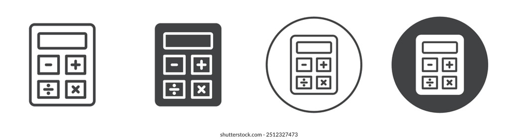Esquema del logotipo del Vector del icono de la calculadora