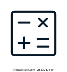 Icono de la calculadora, signo del logotipo del Vector, ilustración, forma, diseño, icono de la interfaz de usuario de UX, eps editable