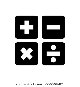 ilustración de la plantilla de logotipo del vector del icono de la calculadora sobre fondo blanco..eps