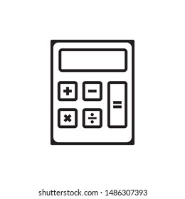 Calculator icon vector. Calculator mathematic symbol icon. Simple design on white background.