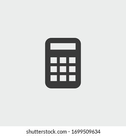 calculator icon. calculator vector on gray background