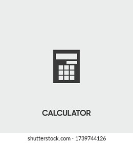 calculator icon. calculator vector on gray background