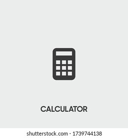 calculator icon. calculator vector on gray background