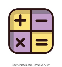 Vector de icono de la calculadora en el diseño de moda