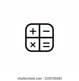 Vector de icono de la calculadora en un fondo blanco
