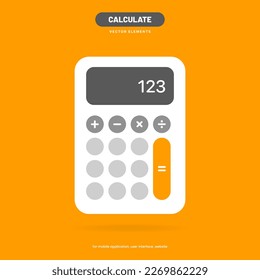 Calculator icon vector on white background. Savings, finances sign. Economy calculate. Four operations, multiplication, addition, subtraction, dividing, division. For UI, UX, website, mobile app. 