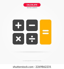 Calculator icon vector on white background. Savings, finances sign. Economy calculate. Four operations, multiplication, addition, subtraction, dividing, division. For UI, UX, website, mobile app. 