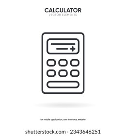 Rechensymbol, Vektorgrafik auf weißem Hintergrund. Sparen, Finanzen unterschreiben. Wirtschaftliche Berechnung. Vier Operationen, Multiplikation, Addition, Subtraktion, Division. Für UI, UX, Website, mobile App.