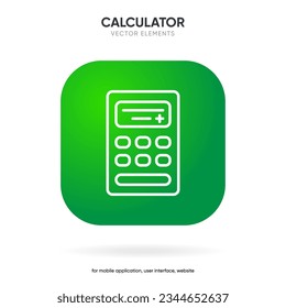 Calculator icon vector on white background. Savings, finances sign. Economy calculate. Four operations, multiplication, addition, subtraction, dividing, division. For UI, UX, website, mobile app.