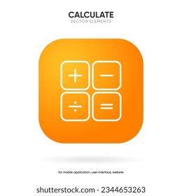 Calculator icon vector on white background. Savings, finances sign. Economy calculate. Four operations, multiplication, addition, subtraction, dividing, division. For UI, UX, website, mobile app.
