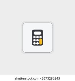 Rechner-Symbol, Vektor auf weißem Hintergrund. Sparen, Finanzen Zeichen. Wirtschaftlichkeit berechnen. Vier Operationen, Multiplikation, Addition, Subtraktion, Division. Für UI, UX, Website, mobile App. 