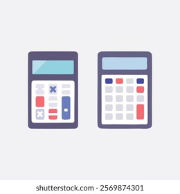 calculator icon vector outline and colorful fill design,  finances sign isolated on white background