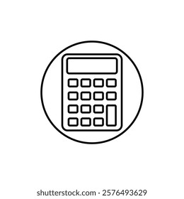 Calculator icon vector outline logo sign