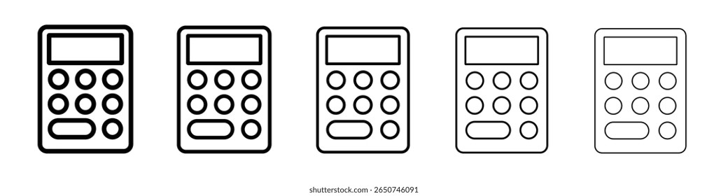 calculator icon vector outline symbol or illustration