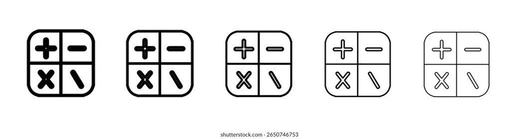 Icono de la calculadora Vector de contorno de símbolo o ilustración