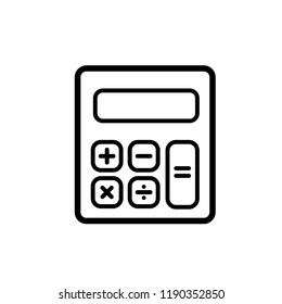 Calculator icon vector. Savings, finances sign isolated on white, economy concept, Trendy Flat style for graphic design, Web site, UI.