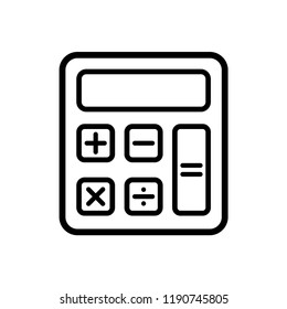 Calculator icon vector. Savings, finances sign isolated on white, economy concept, Trendy Flat style for graphic design, Web site, UI. EPS10