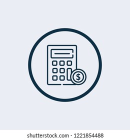 Calculator icon vector. Savings, finances sign isolated on white, economy concept, Trendy Flat style