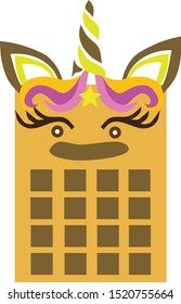 Calculator icon vector. Savings, finances sign isolated on white, economy concept with unicorn theme.