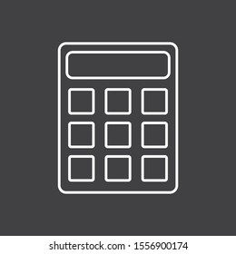 Calculator icon vector. Savings, finances sign isolated on Black, economy concept, Trendy Flat style for graphic design, Web site, UI. EPS10