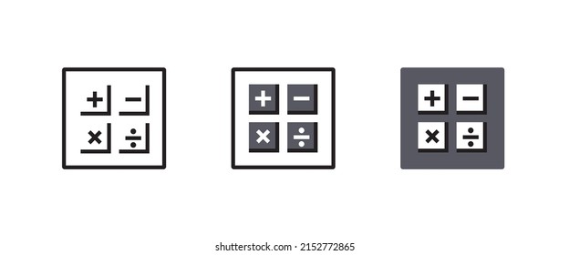Calculator icon vector. Savings, finances sign isolated on white, economy logo, illustration, editable stroke, flat design style isolated on white