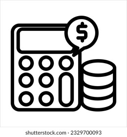 Calculator icon vector. Savings, finances sign isolated on white, economy concept, Trendy Flat style for graphic design, Web site