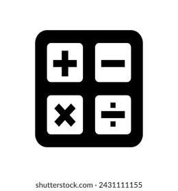 Calculator icon vector. Savings, finances sign isolated on white, economy concept, Trendy Flat style for graphic design, Web site, UI.