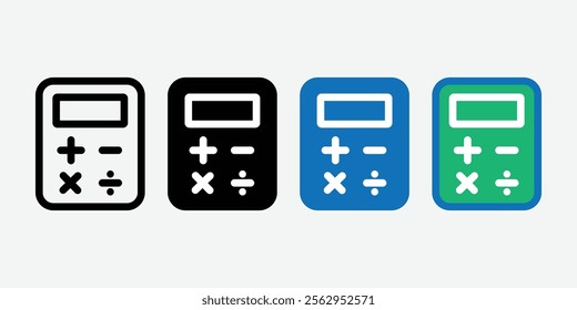 Calculator icon vector. Savings, finances sign isolated on white Background. Calculator icon vector design template illustration.