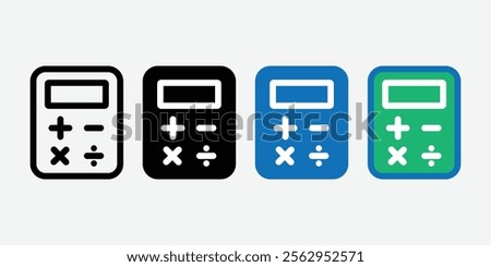 Calculator icon vector. Savings, finances sign isolated on white Background. Calculator icon vector design template illustration.