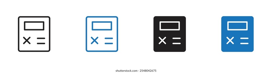 Calculator icon Vector set outline