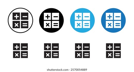 Calculator icon Vector set outline