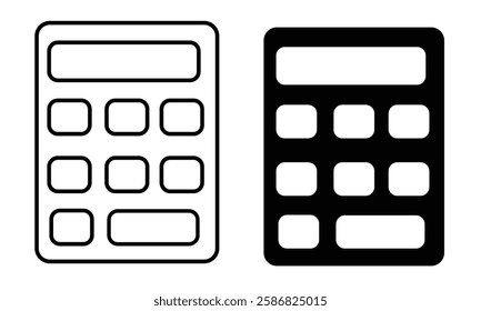 Calculator icon, vector set. Silhouette of Calculator icon, vector illustration. Accounting calculator symbol design for web, logo, app. Vector illustration.