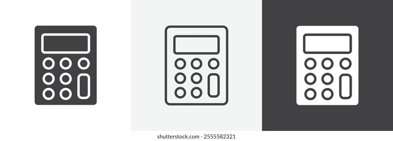 Calculator icon vector set for ui designs