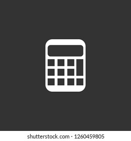 calculator icon vector. calculator sign on black background. calculator icon for web and app