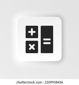 Calculator icon - Vector. Simple element illustration from UI concept. Calculator icon neumorphic style vector icon
