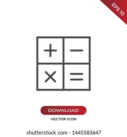 Calculator icon vector. Simple calculator sign in modern design style for web site and mobile app. EPS10