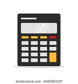 Icono de la calculadora en estilo de Vector. Representa la presupuestación, el seguimiento de ingresos y el control financiero. Un dispositivo matemático para cálculos, mostrado sobre un fondo blanco. Útil para tareas de finanzas, impuestos y contabilidad