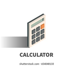 Calculator icon, vector symbol in isometric 3D style isolated on white background.